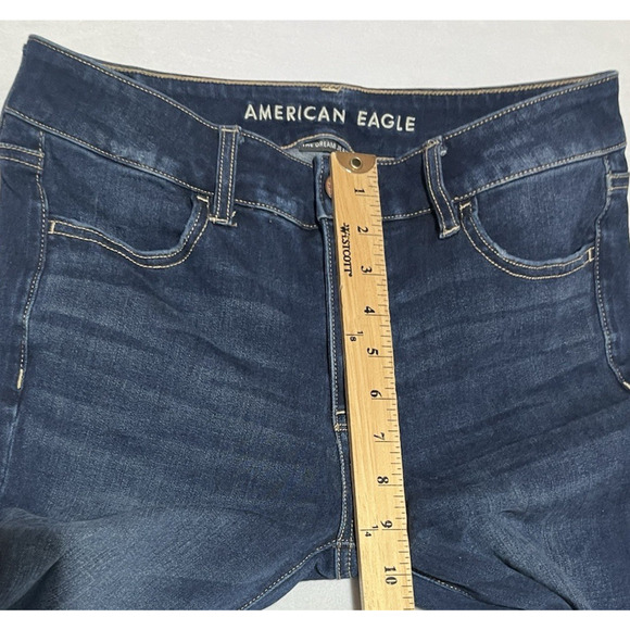 American Eagle Skinny Jegging Jeans Womens 26 Dark Wash Denim Ripped Stretch - Picture 8 of 11